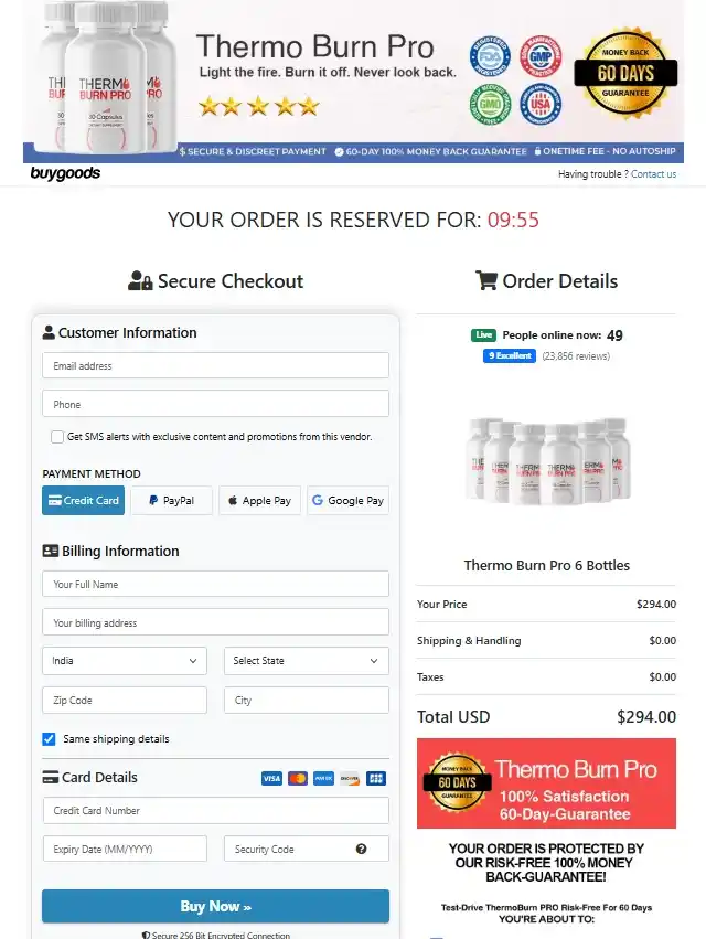 Thermo Burn Pro Thermo Burn Pro Order Page